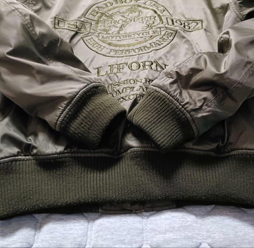 BAD BOY USA バイクジャケットカーキオリーブ　Y2k プロテクター付き