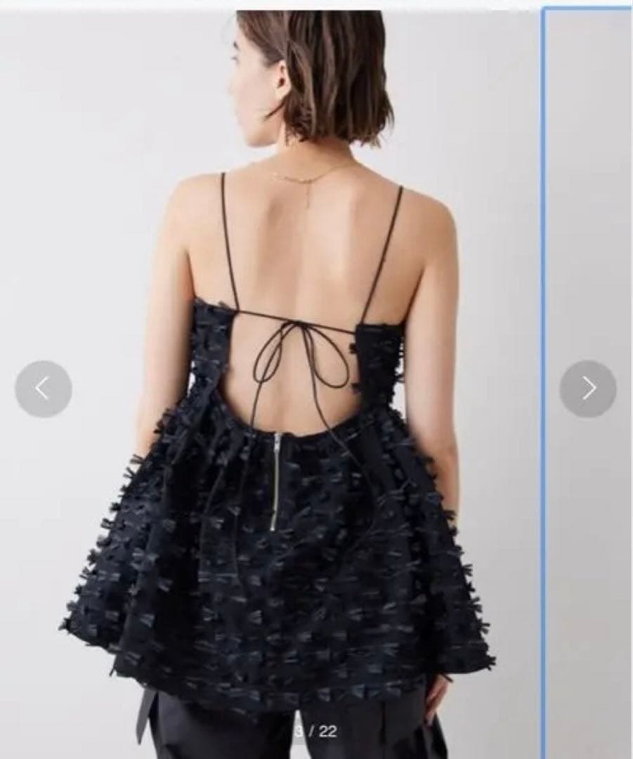 Whim Gazette リボンキャミソール ブラック