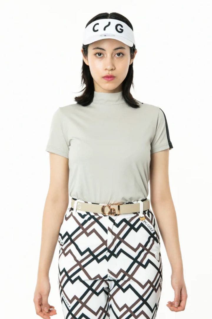 1回着用のみ美品✨️CPGGOLF 半袖 もっくネック ベージュ 2 Mサイズ