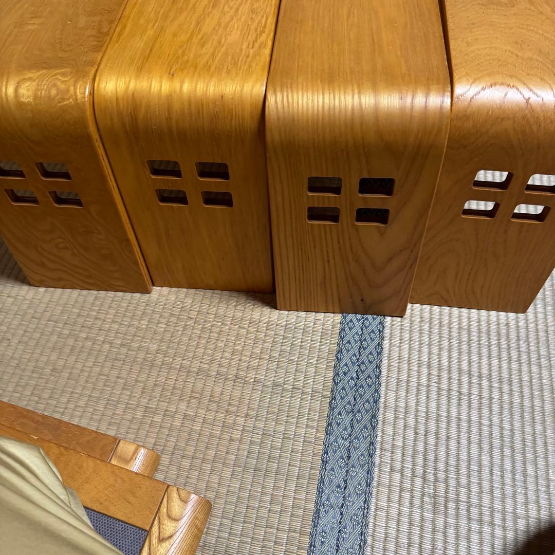 【送料込】光製作所 木製　高級座椅子　4脚セット　和室　昭和レトロ　肘置き