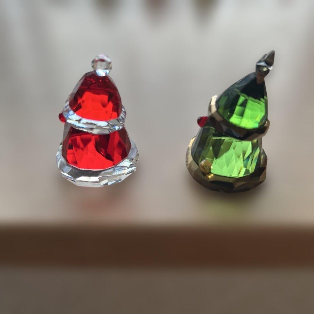 スワロフスキー　赤サンタ　緑ツリー