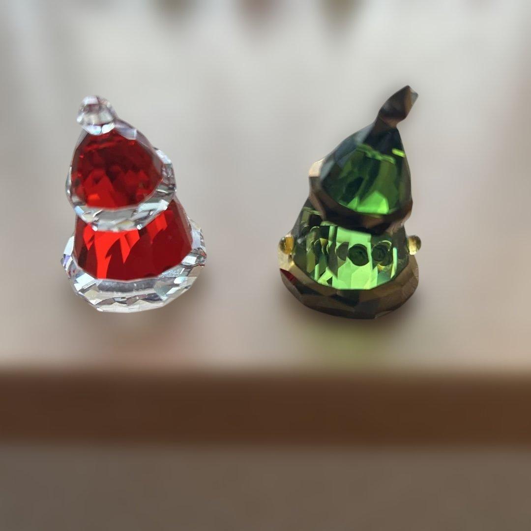 スワロフスキー　赤サンタ　緑ツリー