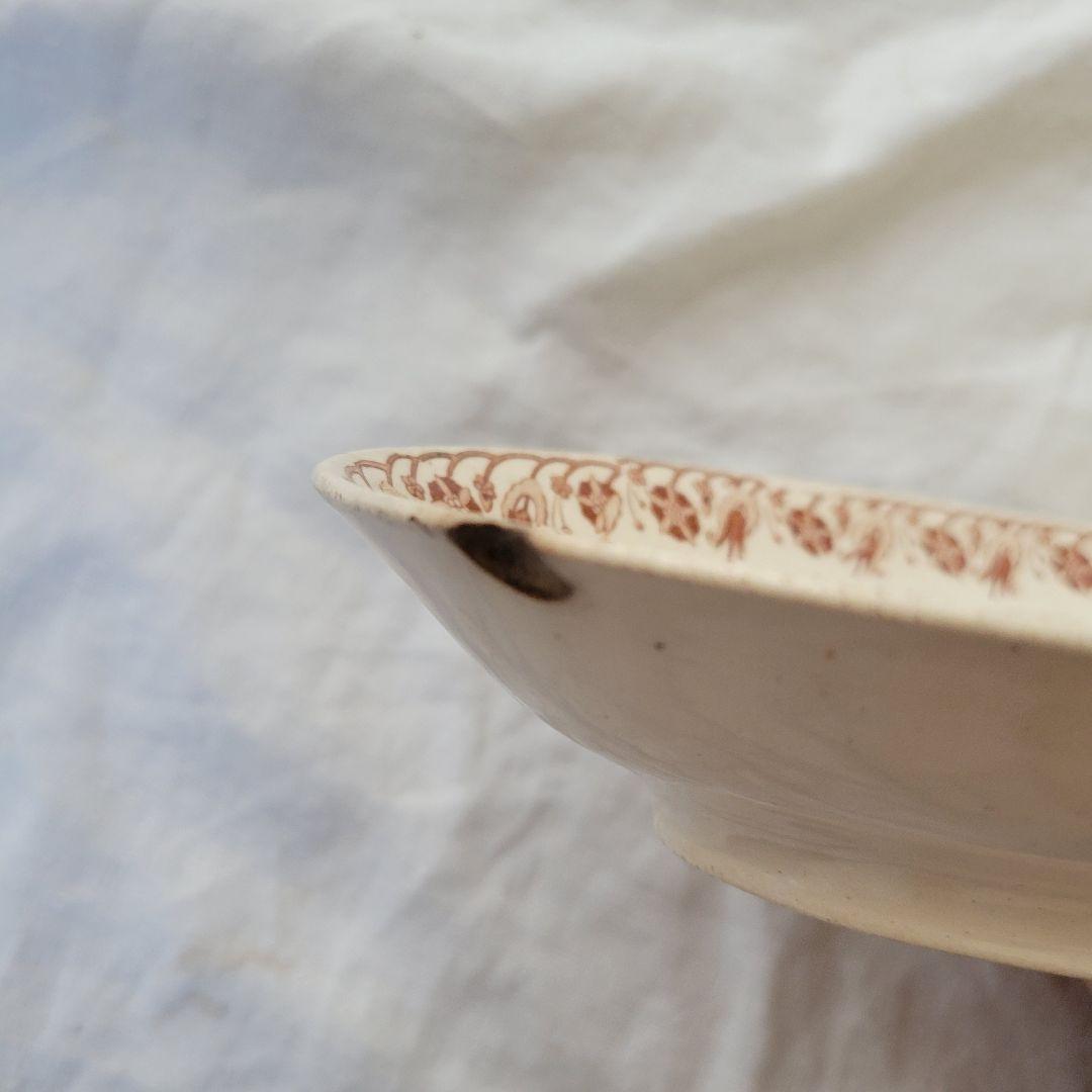 フランス　アンティーク　ラヴィエ　ブラウン花