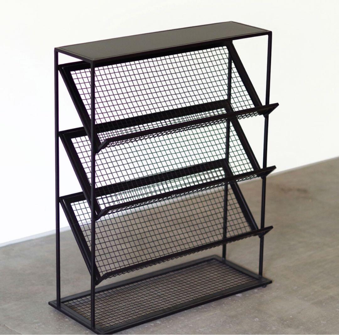 最終値下げ❗️マガジンラック　アイアン　シューズラック　インダストリアル