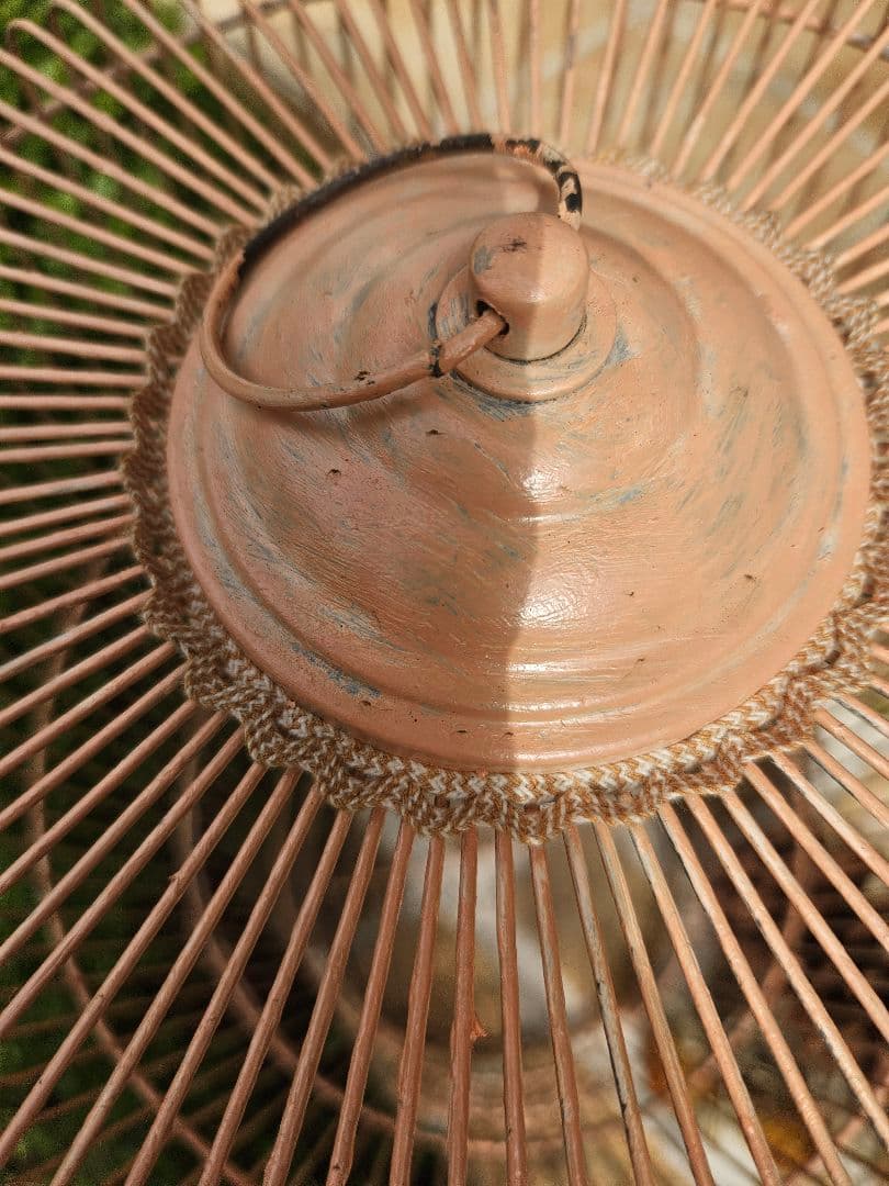 フランスアンティーク風　鳥かご　ピンク　シャビー　ブロカント