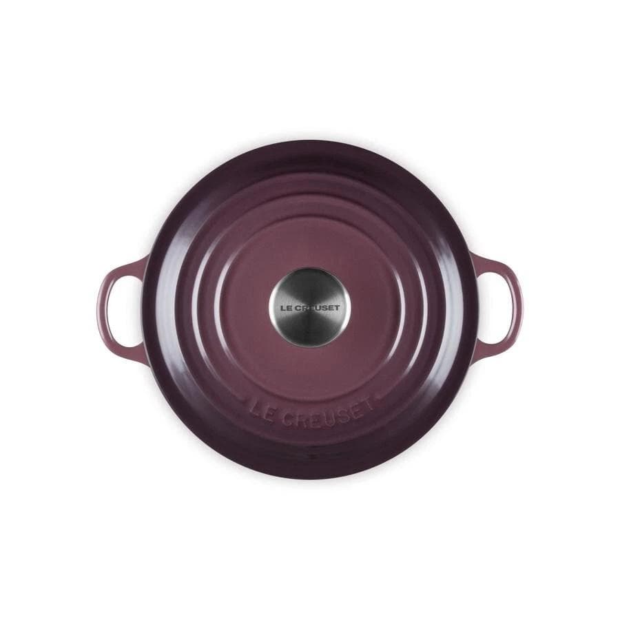 ル・クルーゼ　ココットロンド 20cm フィグ　シルバーノブ　新品