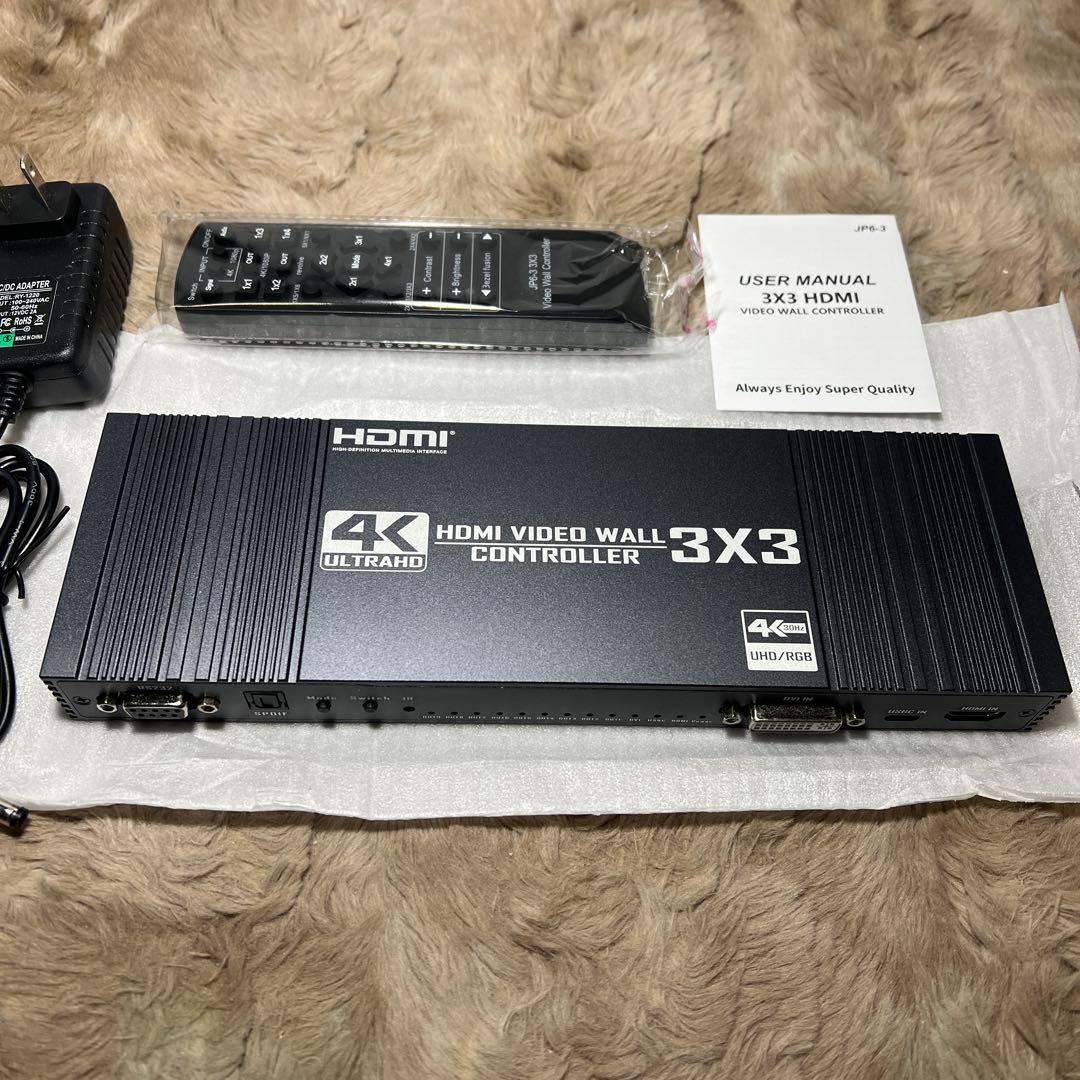 3x3 HDMI ビデオウォールコントローラー