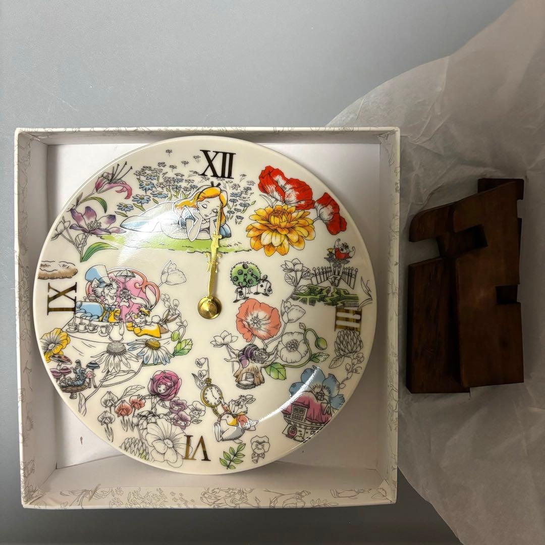 不思議の国のアリス 陶時計 ディズニー Disney うさぎ インテリア 新品