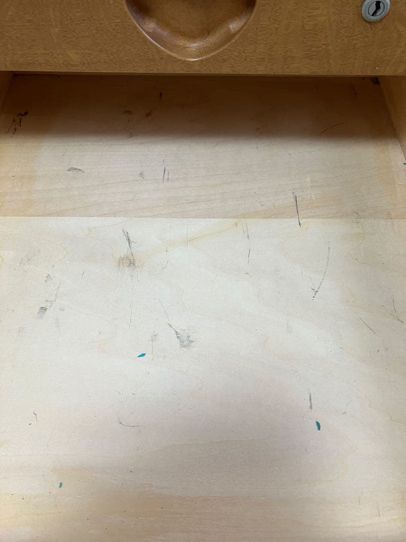 ★なりこ★カリモク学習机　ハート型取っ手の木製ワゴン　脇机　袖机