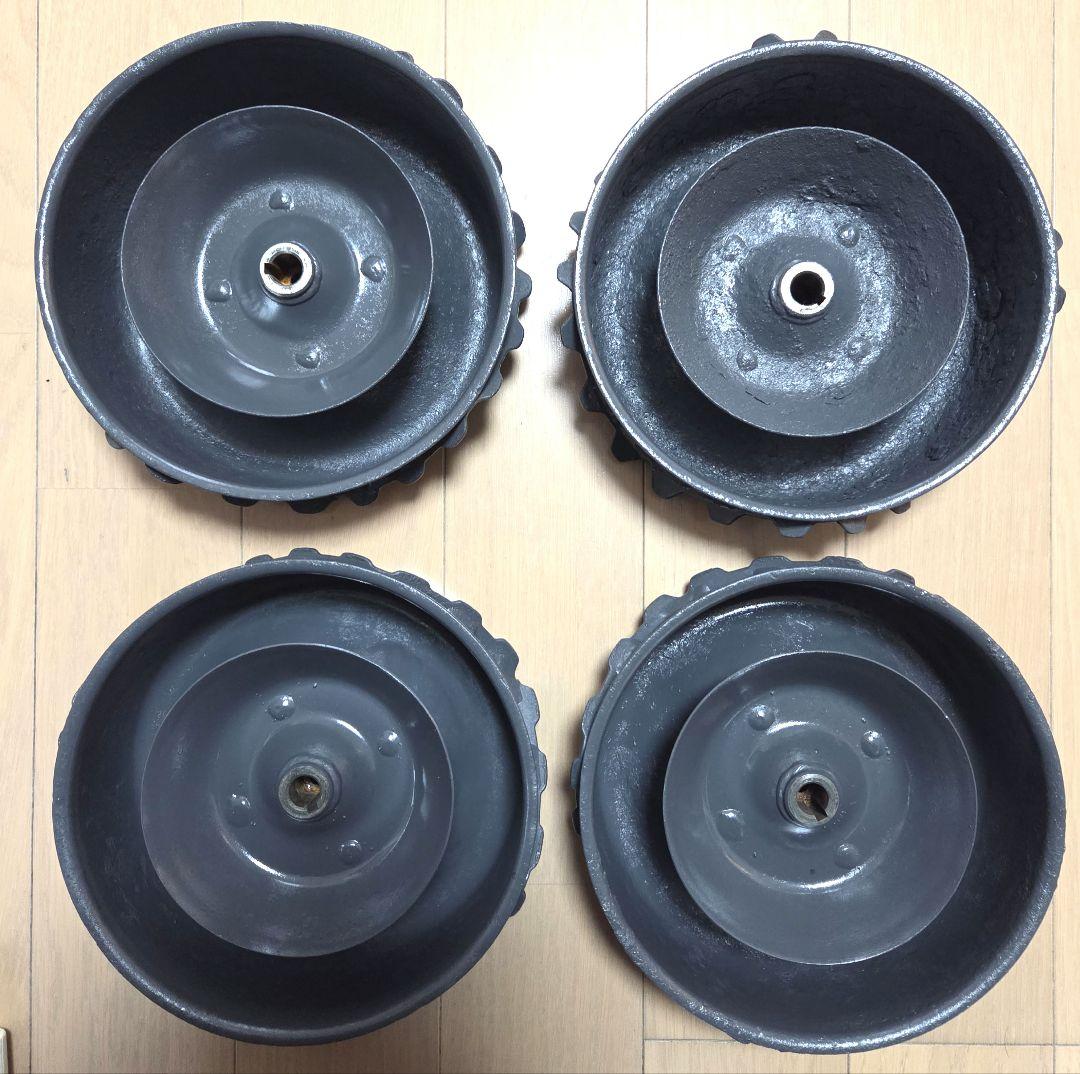 送料込み❗スパイダーモアーSP850スパイクタイヤ4個セット、農機具、草刈機