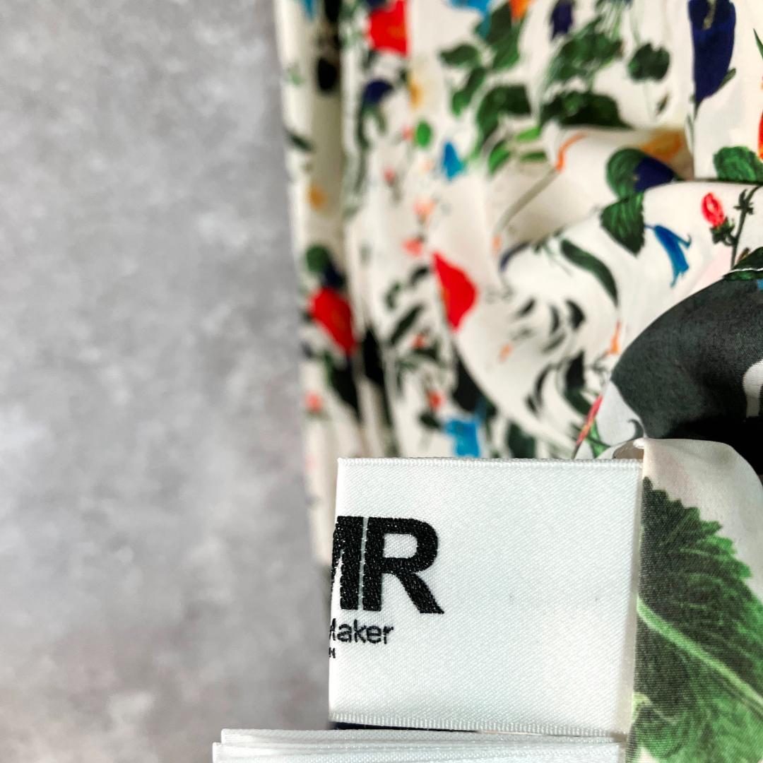 NOISE MAKER　ブラウス　アイボリー　ネイビー　花柄　丸ネック　長袖