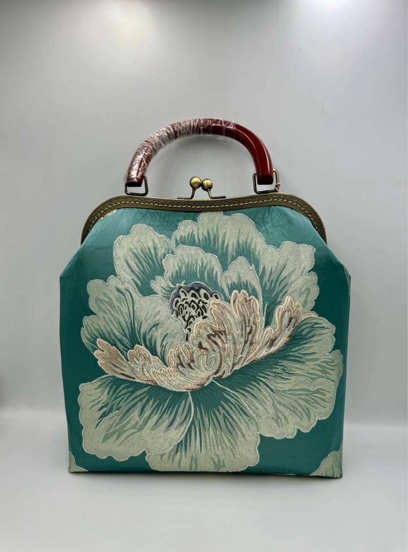 ハンドメイド　大きながま口バッグ　ボタン#59