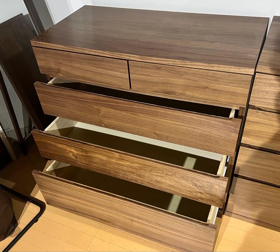 MUJI 木製チェスト 4段 ウォールナット 88cm