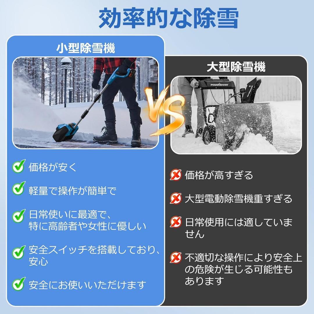 除雪機 電動除雪機 家庭用 電動スコップ 除雪器具 雪かき バッテリー2個付き