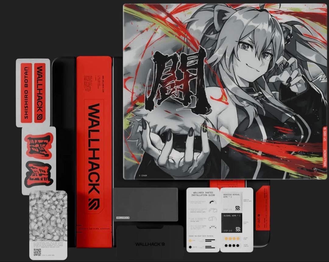 獅白ぼたん ガラスマウスパッド WALLHACK SP-005