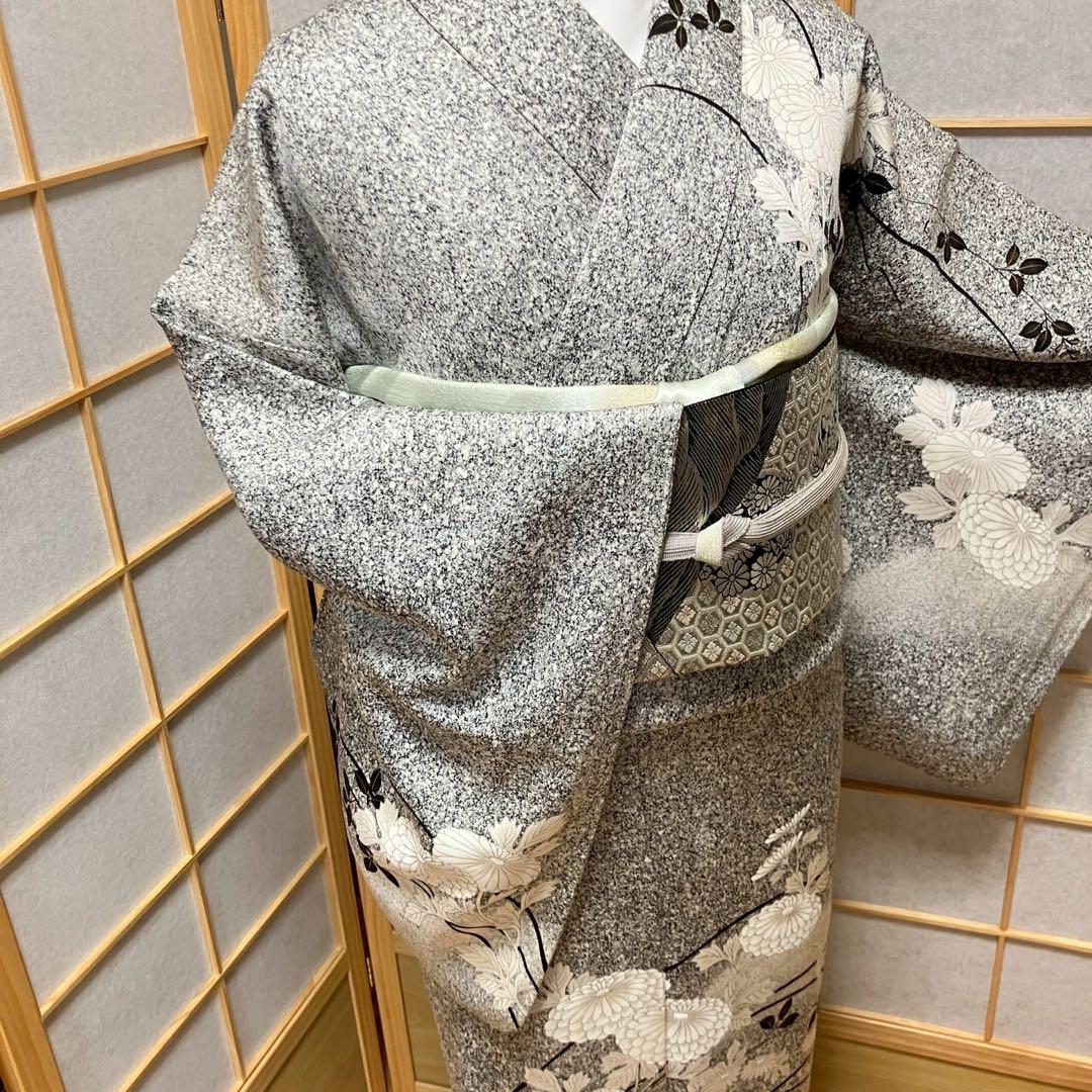 Sayaka様［5834］訪問着 美品 枝花 たたき染 金彩 正絹 着物 袷