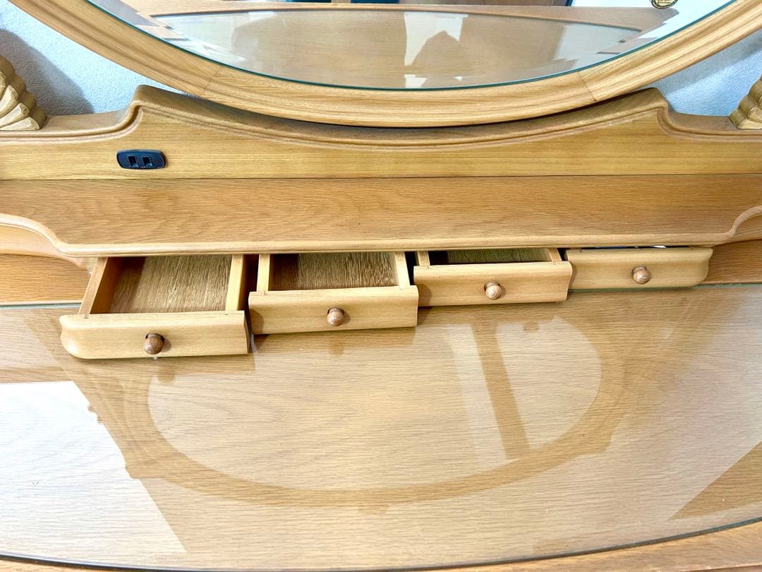 ナチュラルウッド クラシックスタイル ドレッサー鏡台 (椅子別売り)お値段相談可