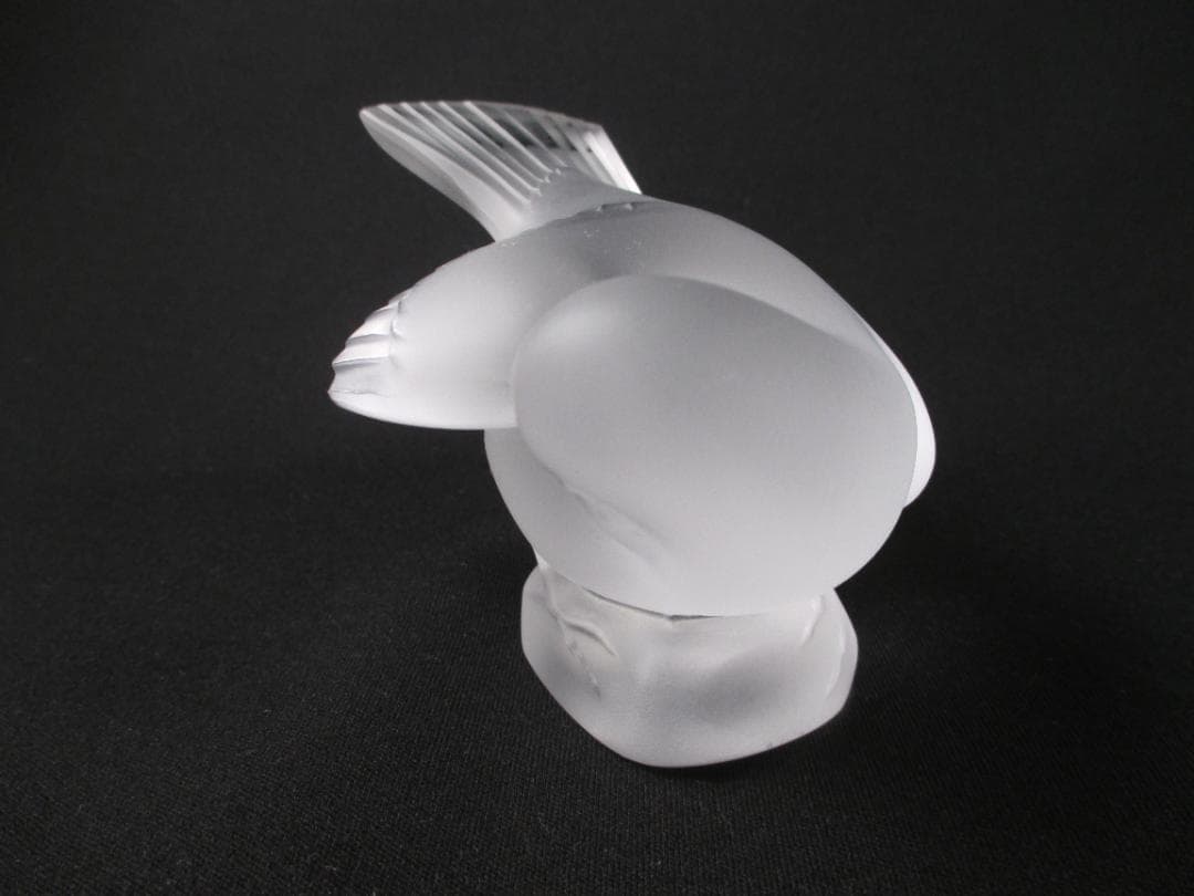 LALIQUE　ラリック　クリスタル　ペーパーウェイト　置物　雀　スズメ