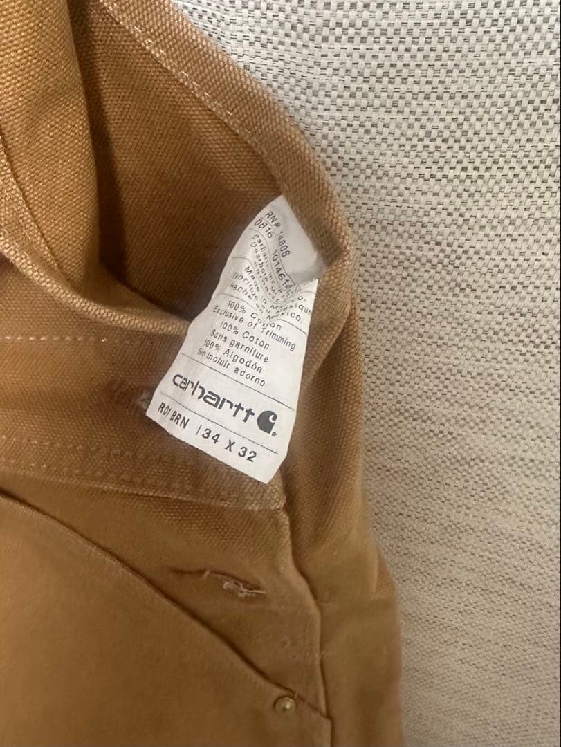 ★美品★ Carhartt ブラウンオーバーオール34×32（メンズL相当）