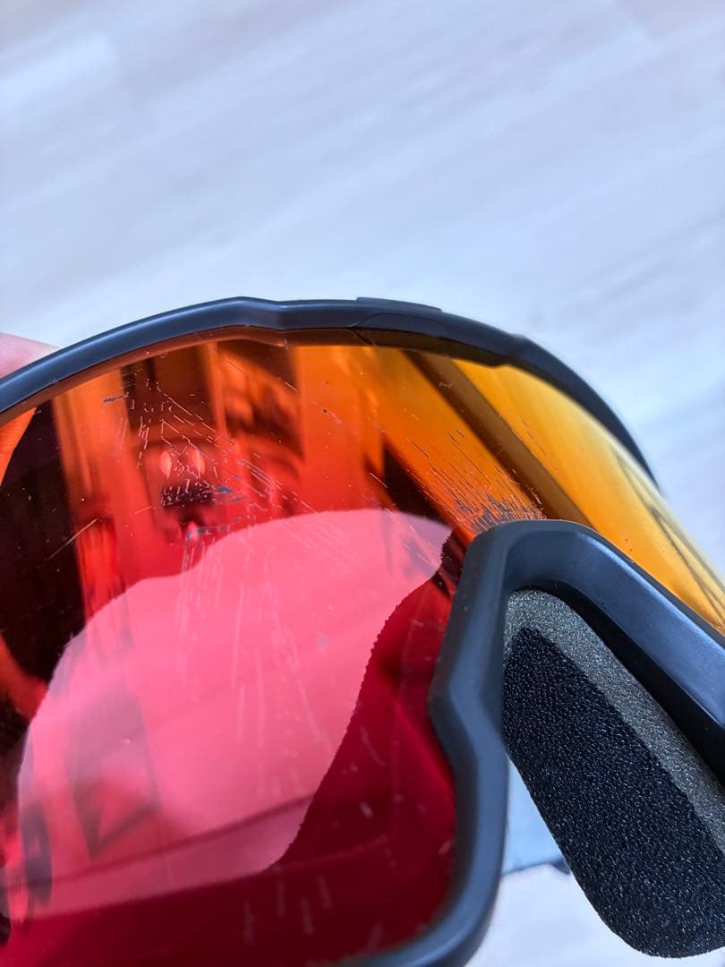 Oakley ラインマイナー　M スキーゴーグル レッド クリアレンズ付き