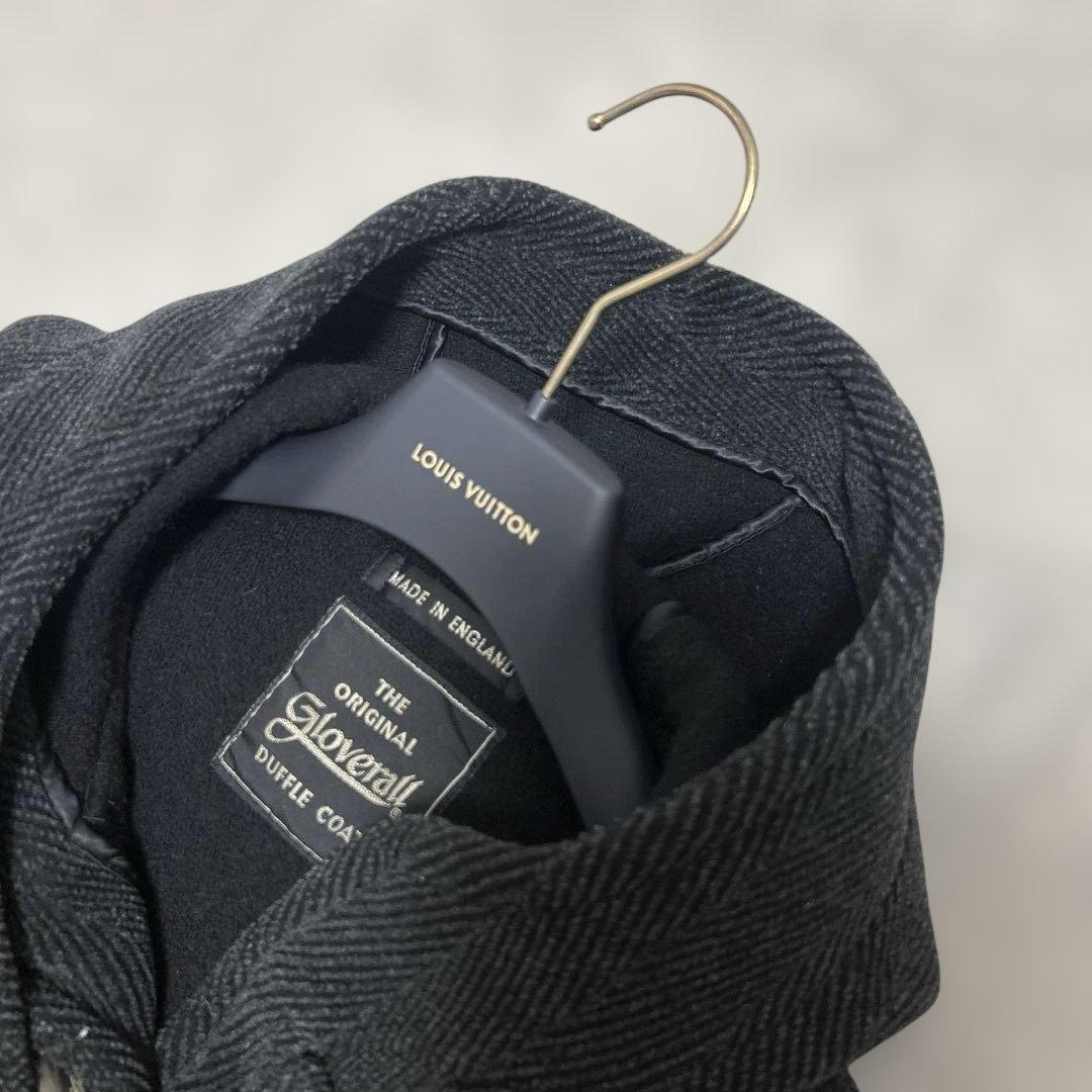 グローバーオール ヘリンボーン ダッフルコート　キングストン　チャコールグレー