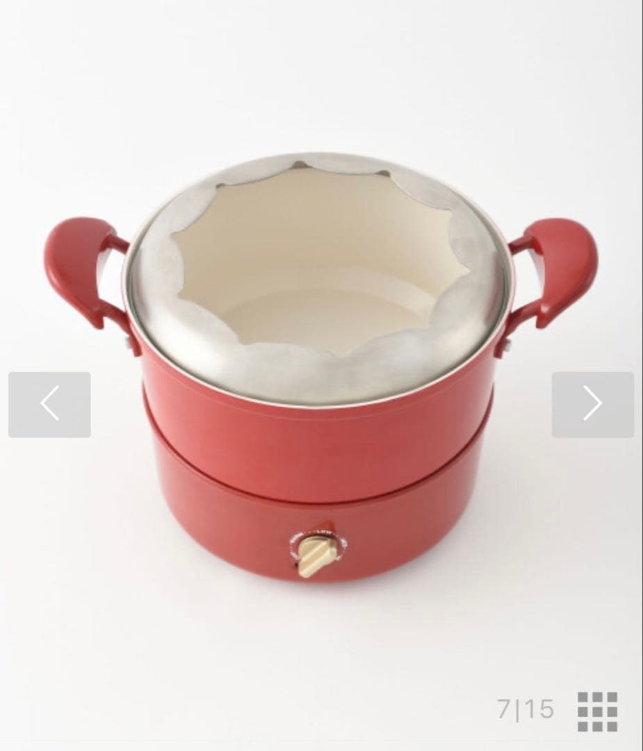 【新品未使用】BRUNO ブルーノ マルチグリルポット レッド BOE065