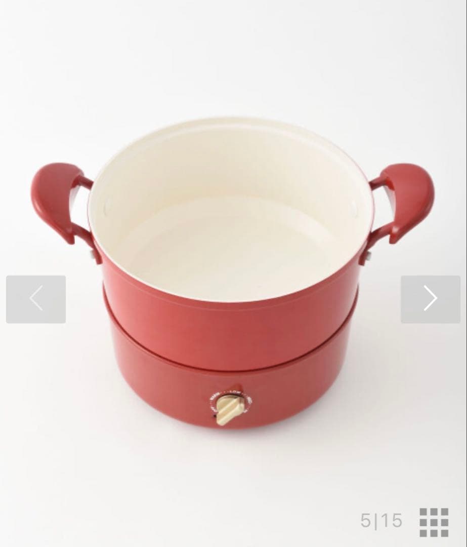 【新品未使用】BRUNO ブルーノ マルチグリルポット レッド BOE065