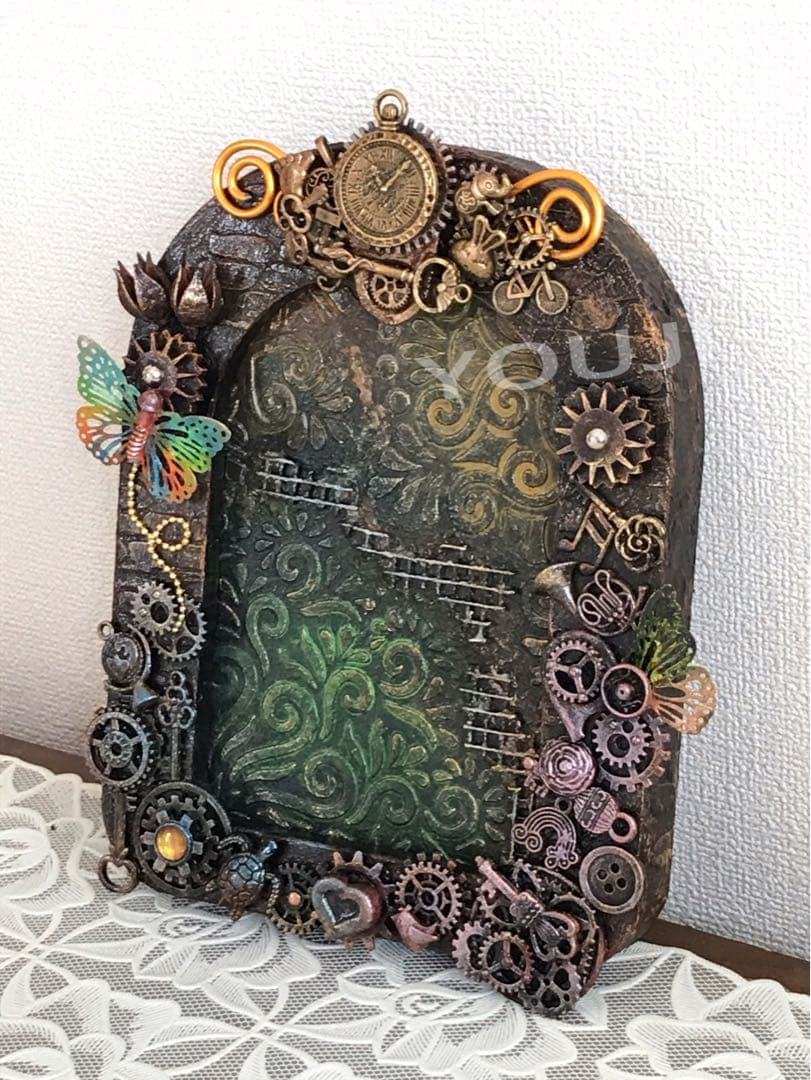 テクスチャーアート スチームパンクアート 額縁 立体画 原画一点もの #2