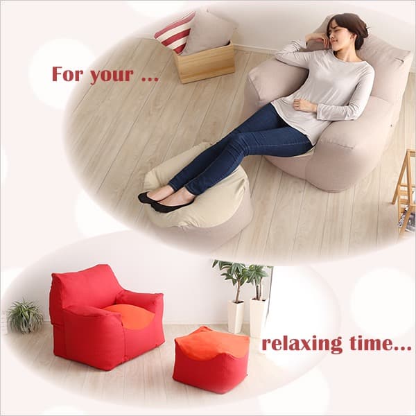 【送料無料】クセになるスゴビーズソファ オットマンセット フィット クッション