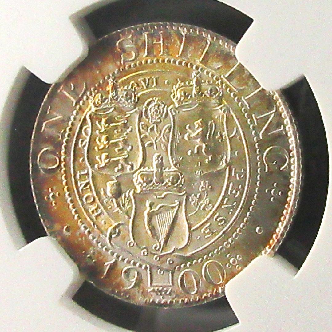 1900 イギリス シリング 銀貨 ヴィクトリア NGC アンティーク 