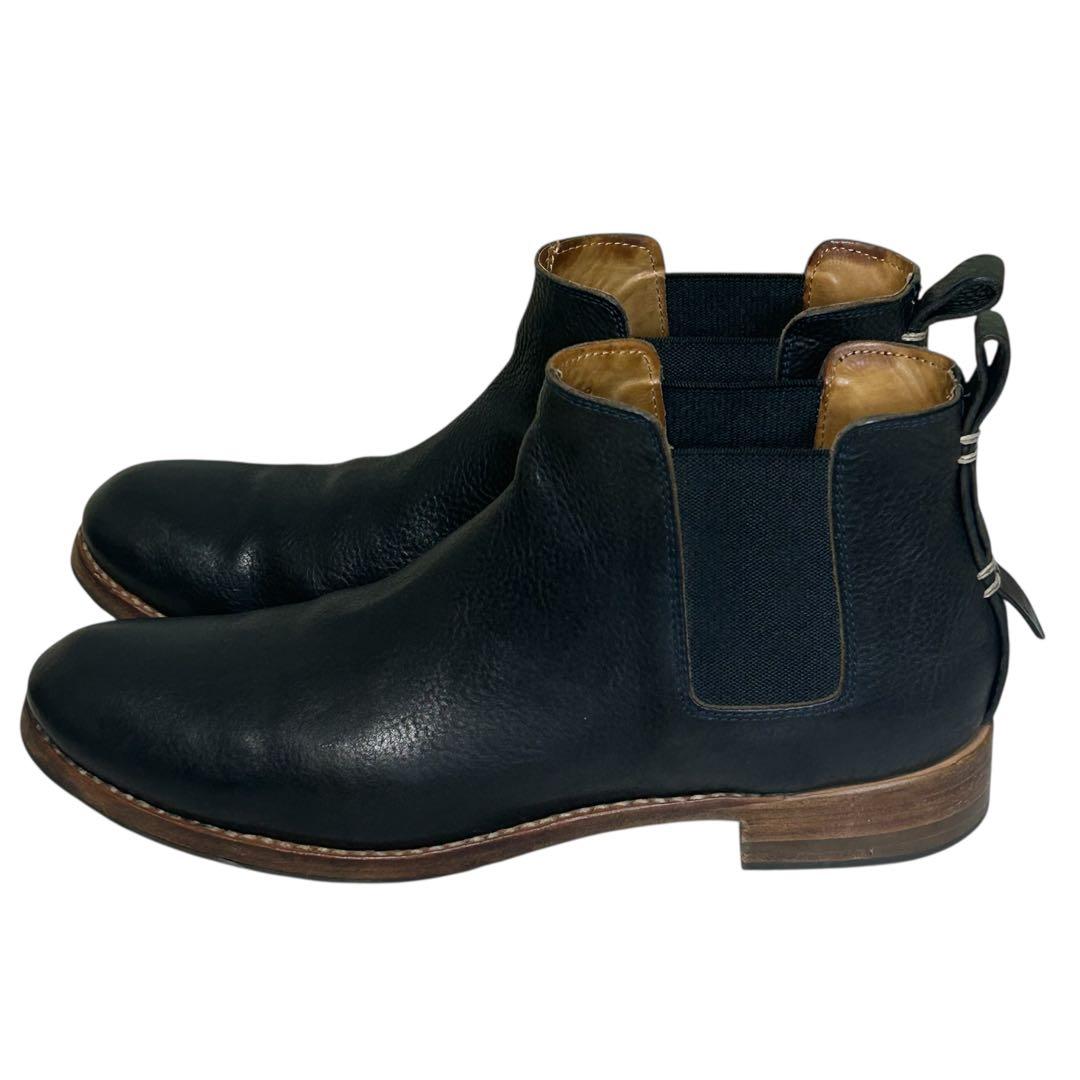 ピュア フェイト×45R サイドゴアブーツ ダークネイビー 39 25