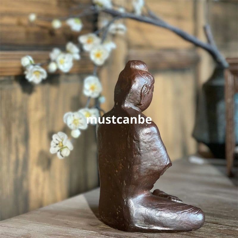 石像彫刻 釈迦尼仏 家内 書斎 茶室 客間 禅意 置物 装飾品 工芸品