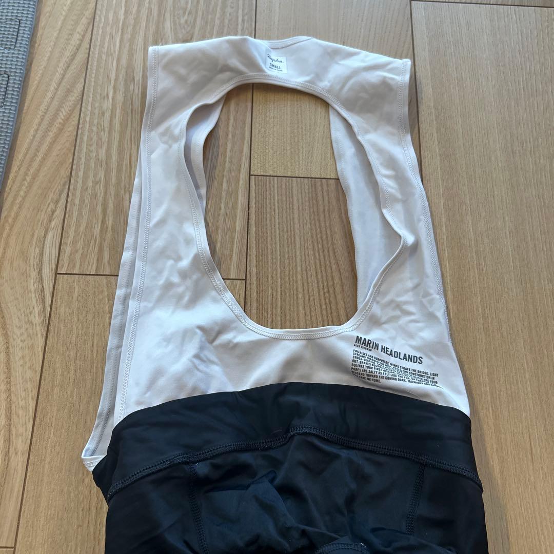 【中古品】Rapha ビブタイツ Sサイズ ホワイト/ブラック