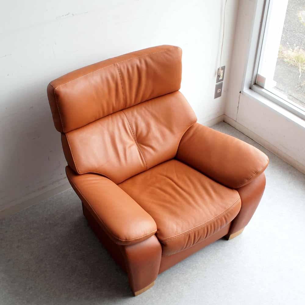 カリモク ZT73モデル 1人掛けソファ レザー ZR24467