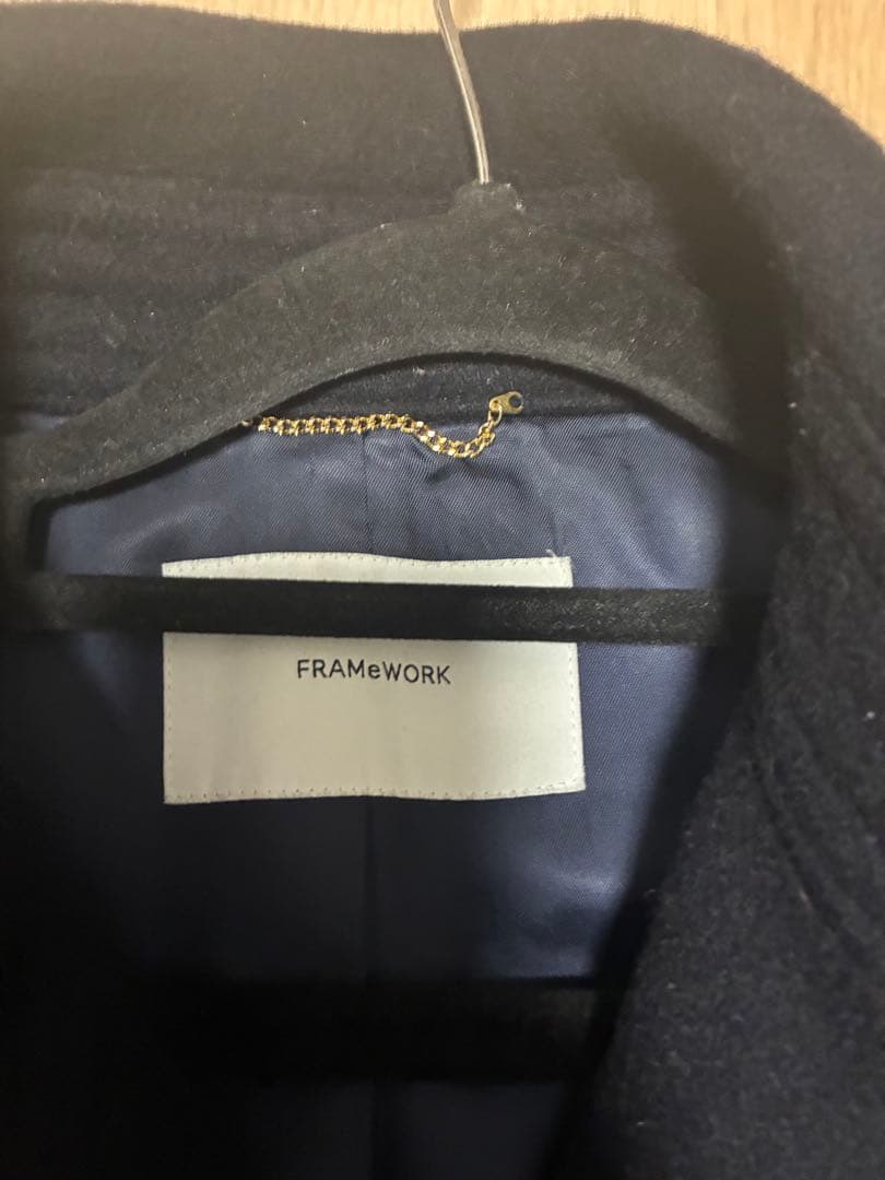 FRAMeWORK ネイビー ダブルブレスト ピーコート