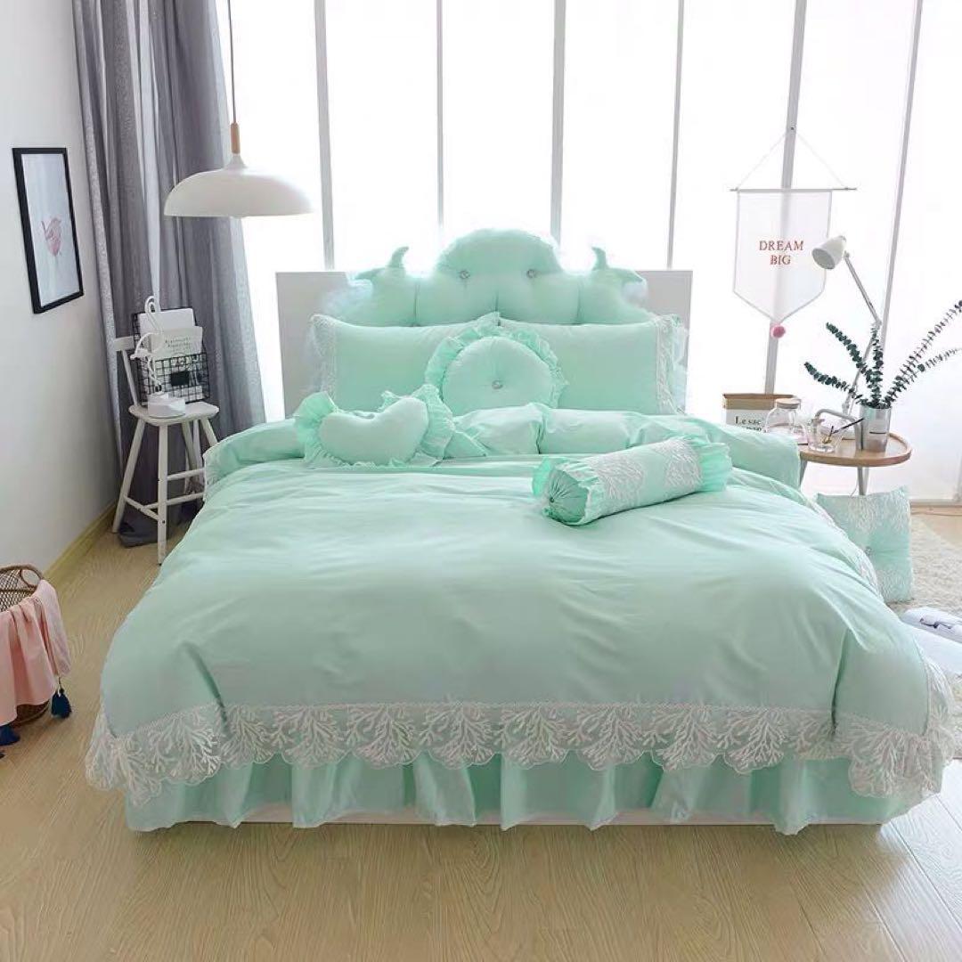セミダブルカバーセット ピンク ミントグリーン