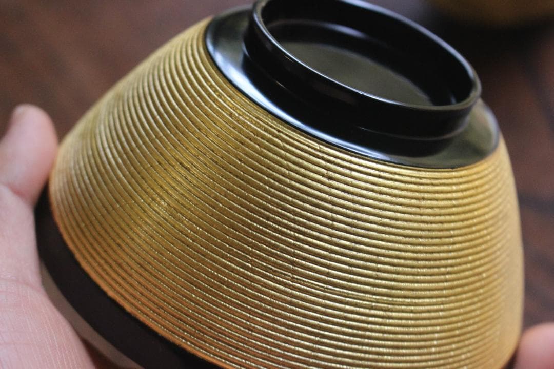 時代逸品！極上金塗糸目の美しいお椀2点（検輪島塗京塗雑煮椀