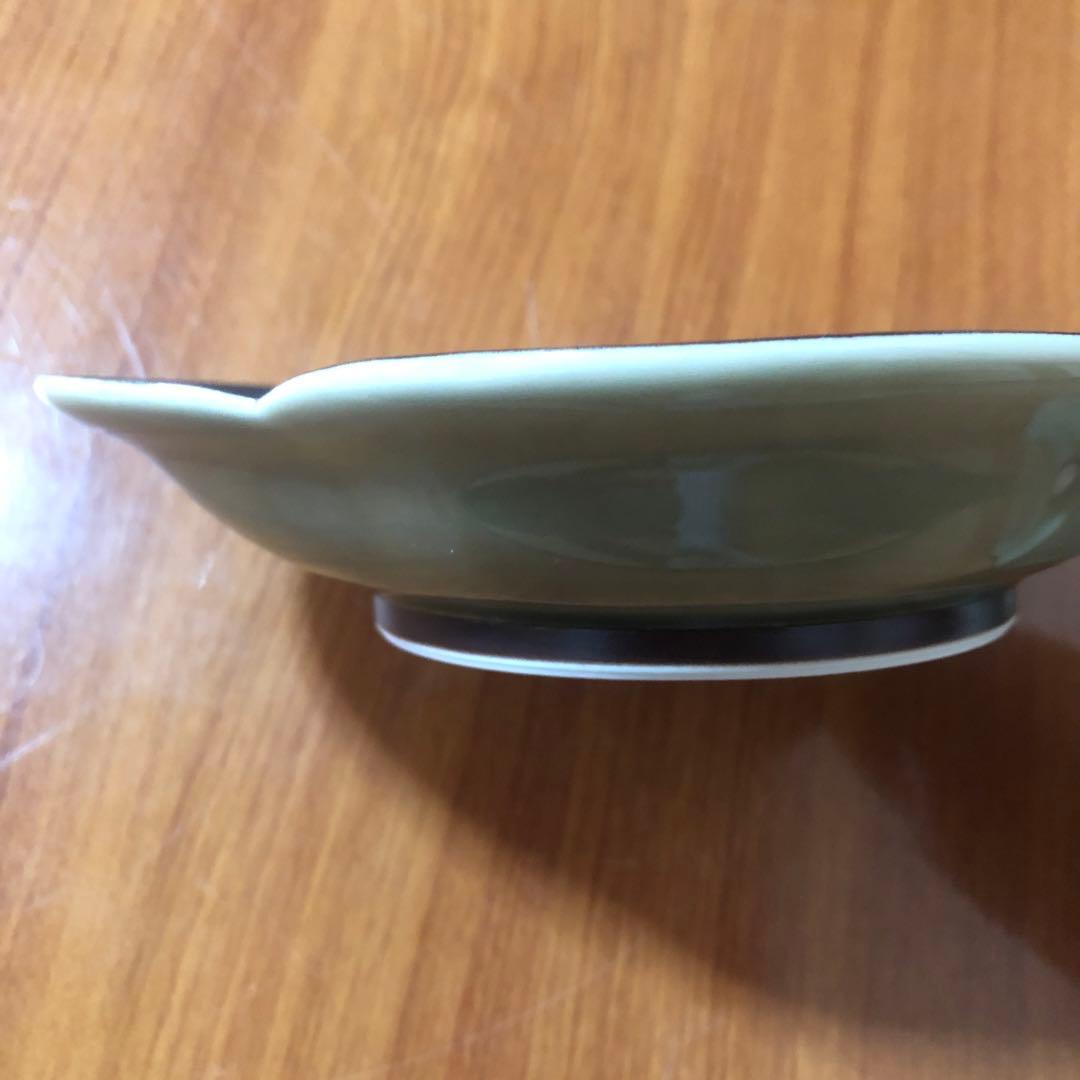 深川製磁 茶灰釉 小皿 刺身皿 取皿 銘々皿 耳付き 深皿 小鉢 深川