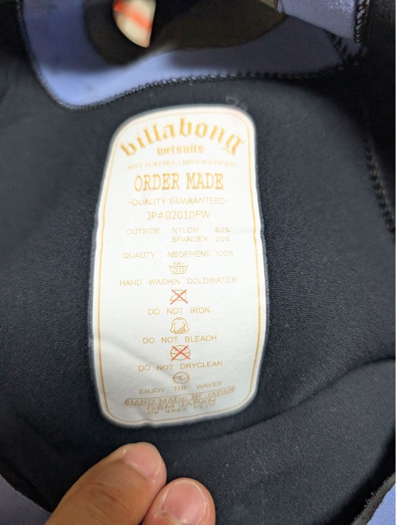 BILABONGビラボン5×3mmセミドライ　レディースSサイズ相当オーダー品