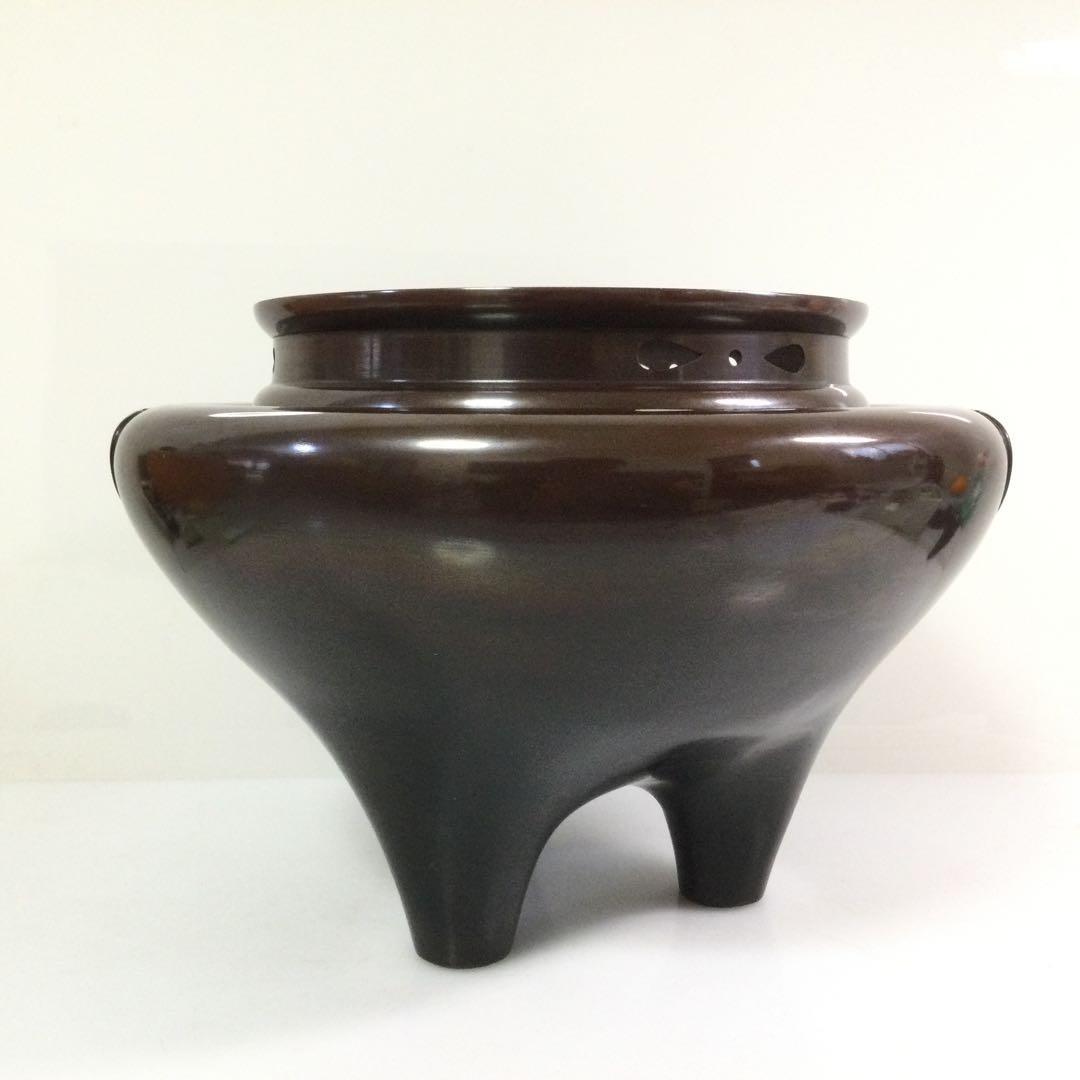 茶道具 朝鮮風炉 唐銅製 銘無し L293