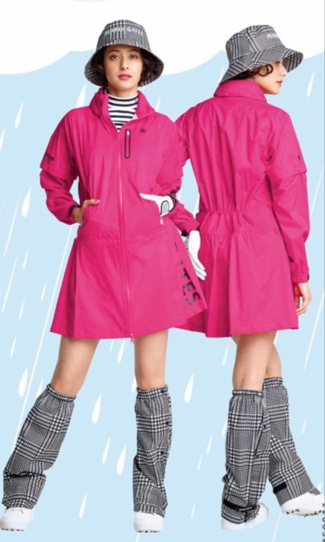 パーリーゲイツ レインウェアワンピース　サイズ2 ネイビー