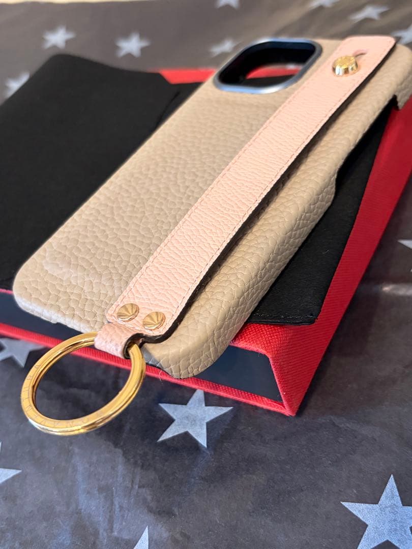 ボナベンチュラ♡iPhone15ケース♡美品♡グレージュ×シェル