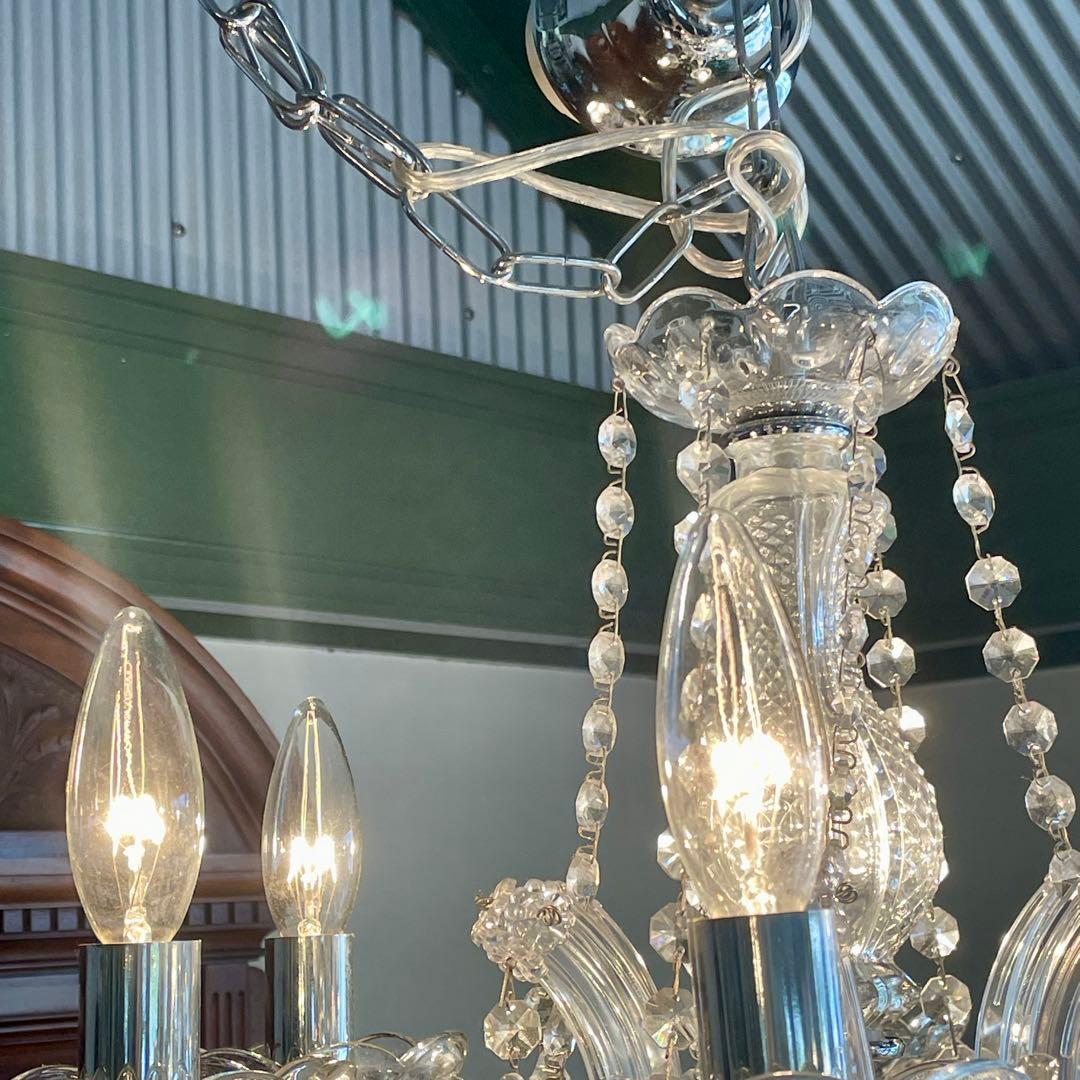 r196 エレガントなクリスタルガラス 6灯 シャンデリア