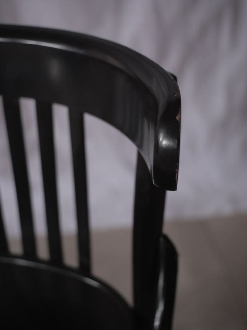 ②椅子　曲木　ダイニングチェア　黒b古家具　古道具　アンティーク　昭和レトロ