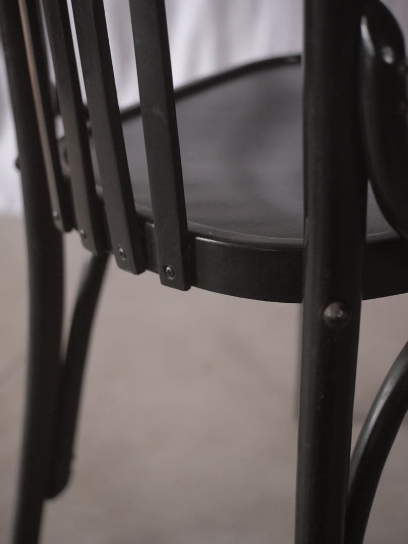 ②椅子　曲木　ダイニングチェア　黒b古家具　古道具　アンティーク　昭和レトロ