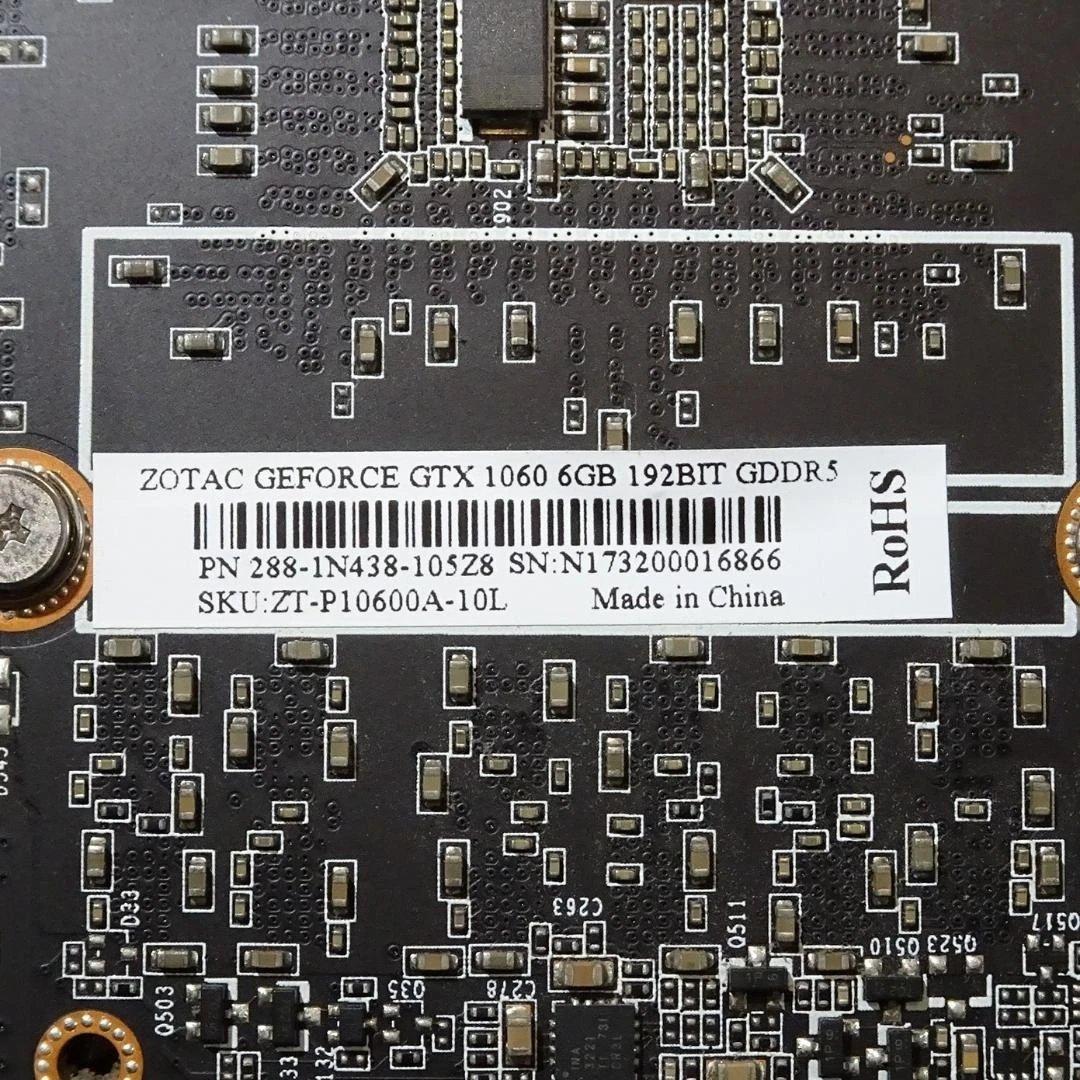 ZOTAC Geforce GTX 1060 6GB Single Fan 中古