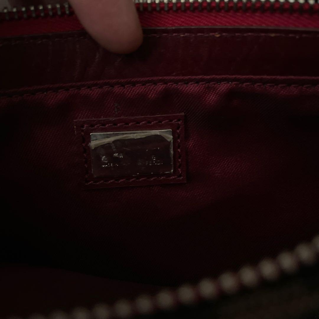 フェンディ FENDI キャンバス レザー ズッカ アクセサリーポーチ ボルドー