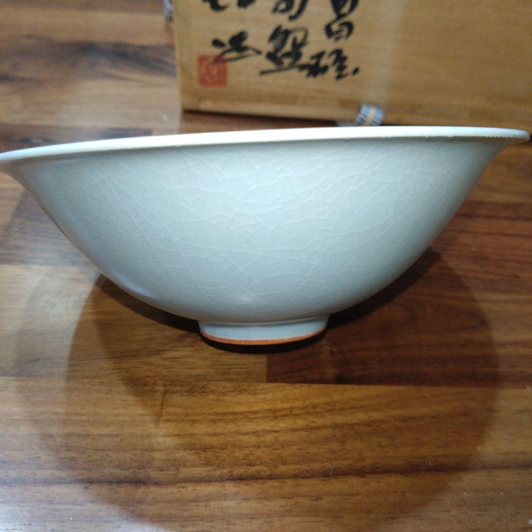 人間国宝　中島宏　青白磁茶碗　共箱