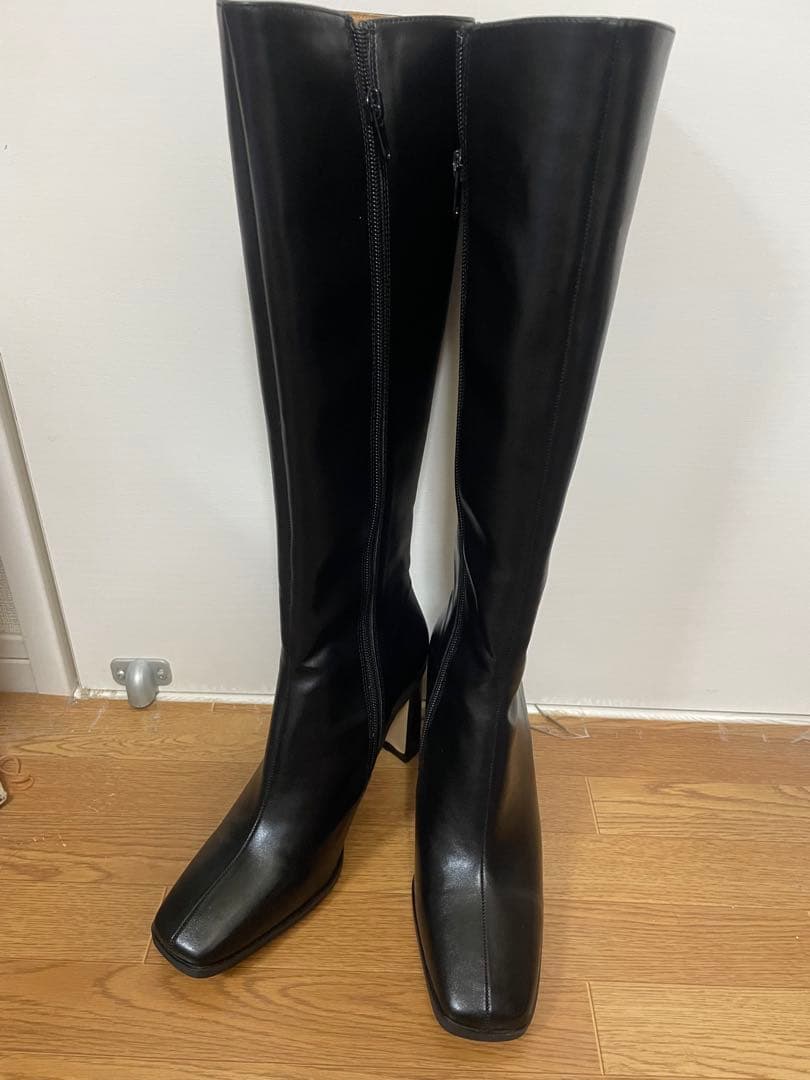 ACYMブラックロングブーツ ハイヒール
