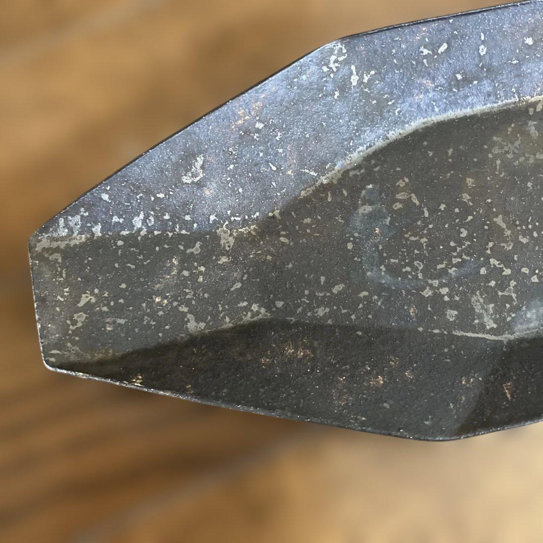 安福由美子 八角長皿 錆 特大サイズ新品未使用